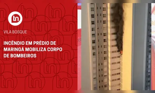 Incêndio em prédio de Maringá mobiliza Corpo de Bombeiros
