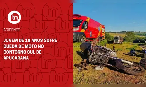 Jovem de 18 anos sofre queda de moto no Contorno Sul de Apucarana