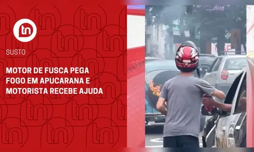 Motor de Fusca pega fogo em Apucarana e motorista recebe ajuda