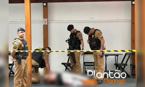 Homem ataca policial penal em bar e acaba baleado, em Maringá