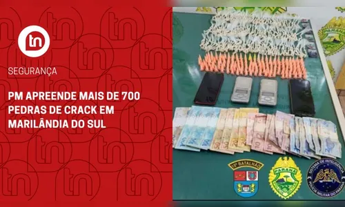 PM apreende mais de 700 pedras de crack em Marilândia do Sul