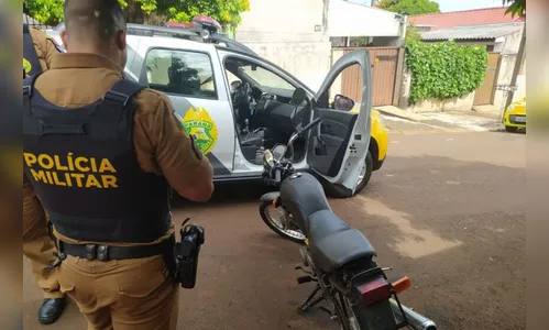 PM apreende moto que estaria sendo usada para o tráfico em Apucarana