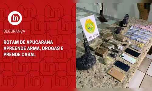 Rotam de Apucarana apreende arma, drogas e prende casal