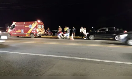 Motociclista fica ferido em acidente na Avenida Brasil, em Apucarana