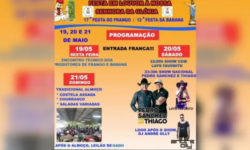 17ª Festa do Frango acontece neste fim de semana em Novo Itacolomi