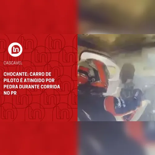 Chocante: carro de piloto é atingido por pedra durante corrida no PR