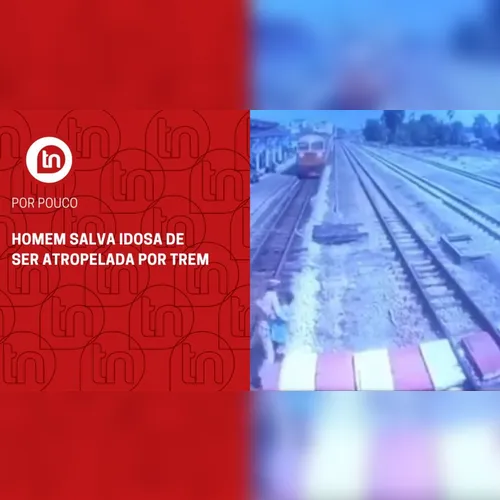 Resgate: homem salva idosa de ser atropelada por trem