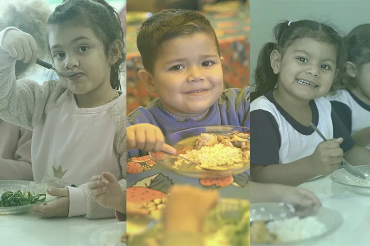 Alunos consumindo nas escolas de Cambira