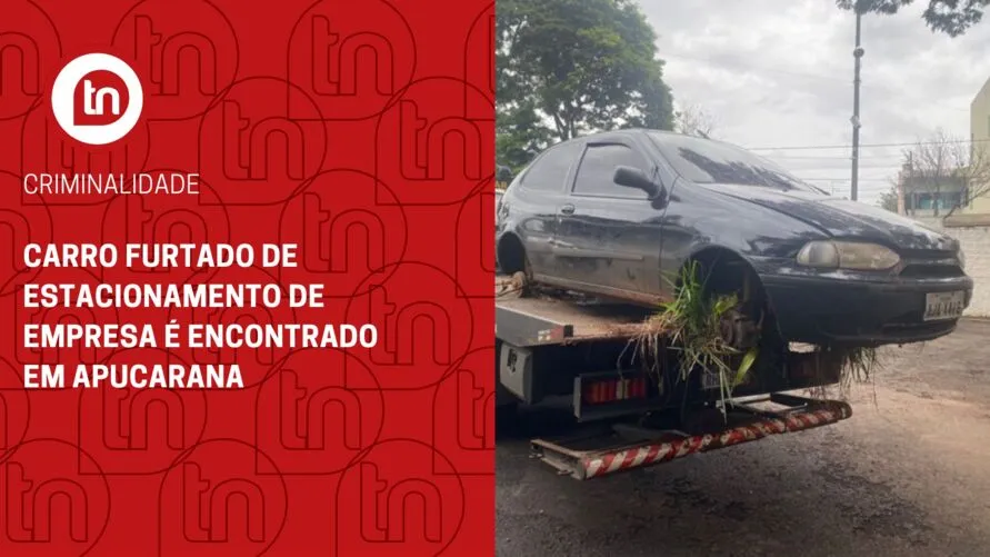 Carro furtado de estacionamento de empresa é encontrado em Apucarana