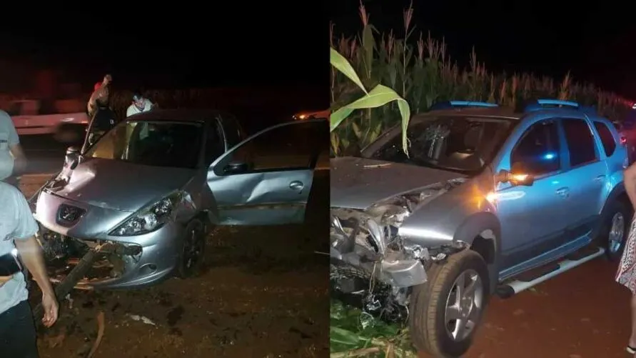 Colisão foi entre  um Volkswagen Gol, um Renault Duster e um Peugeot.