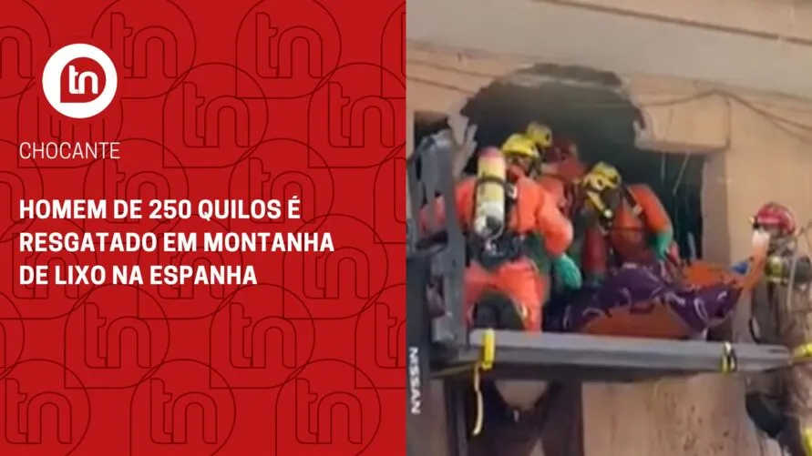 Homem de 250 quilos é resgatado em montanha de lixo na Espanha