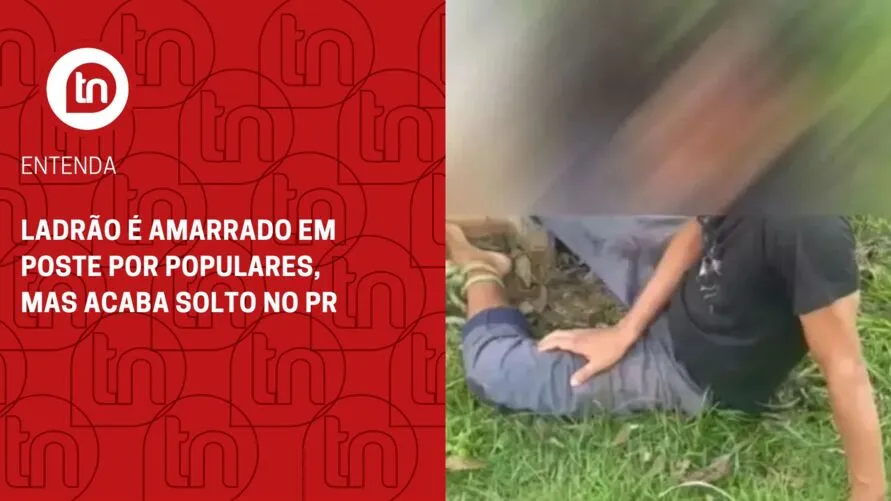 Ladrão é amarrado em poste por populares, mas acaba solto no PR