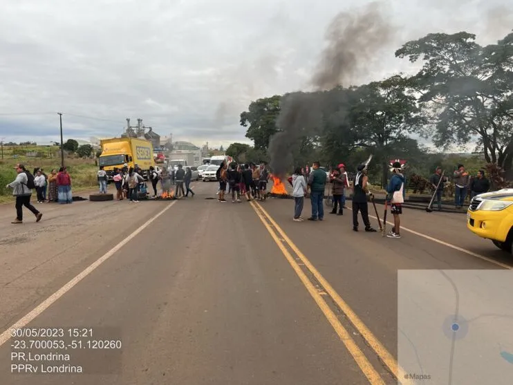 O protesto começou por volta das 14h30