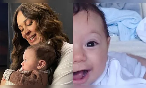 Luca acompanha Claudia Raia no trabalho: 