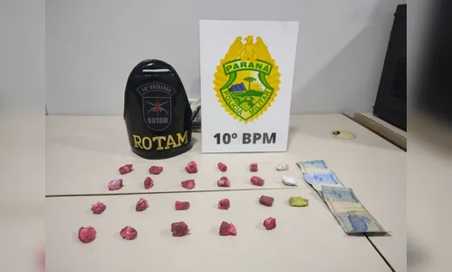 Rotam flagra jovem de 18 anos vendendo droga em Jandaia do Sul