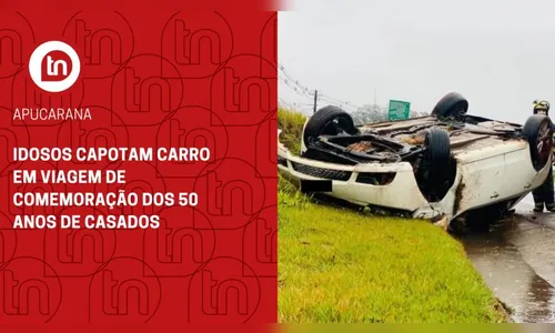 Idosos capotam carro em viagem de comemoração dos 50 anos de casados
