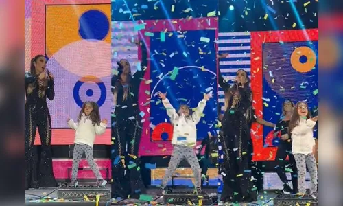 Ivete Sangalo se derrete ao ver a filha dançando no palco; assista