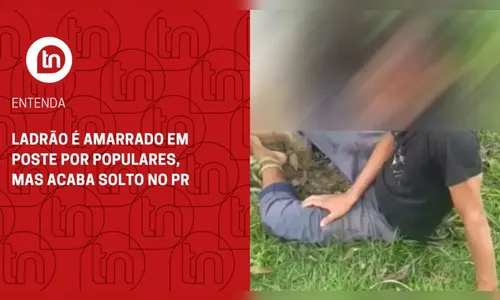 Ladrão é amarrado em poste por populares, mas acaba solto no PR