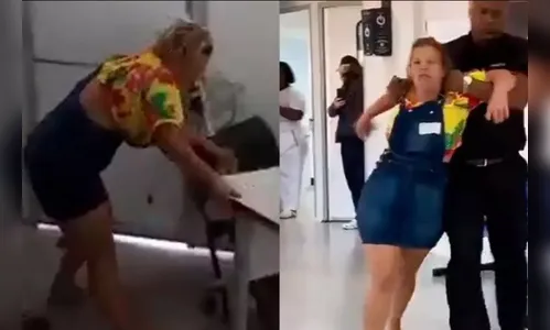 Mulher xinga servidores de 'macaco' e quebra equipamentos da UPA; veja