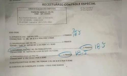 Médico receita sorvete e 'Free Fire' para criança com sintomas gripais