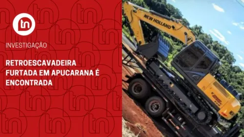 Retroescavadeira furtada em Apucarana é encontrada