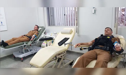 Policiais militares do 10º BPM realizam doação de sangue