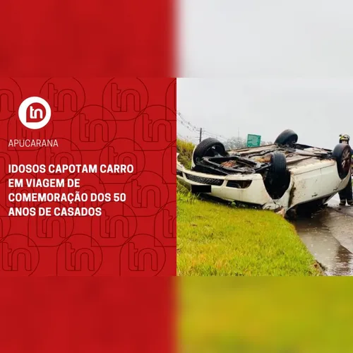 Idosos capotam carro em viagem de comemoração dos 50 anos de casados