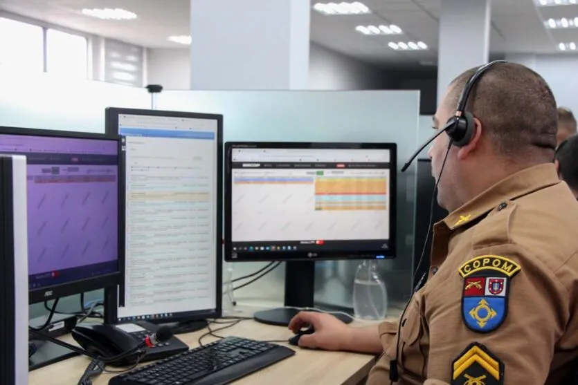 Centro de Operações Policiais Militares (Copom) recebe as ligações pelo 190