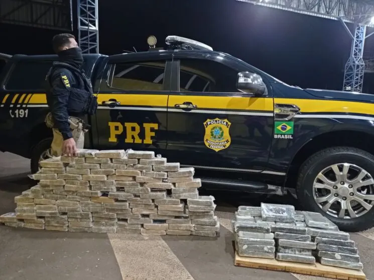 Cocaína apreendida pela PRF em Jandaia do Sul