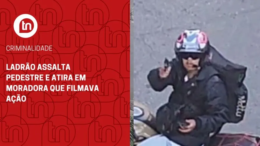 Ladrão assalta pedestre e atira em moradora que filmava ação