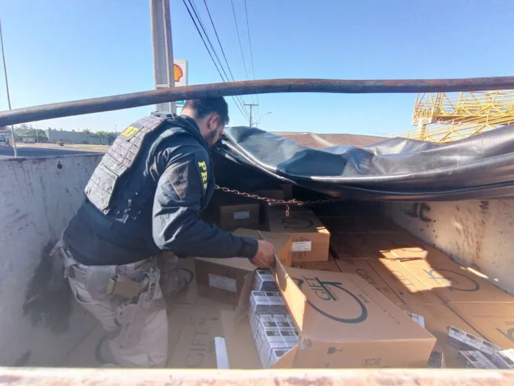 Maços de cigarros estavam na carreta