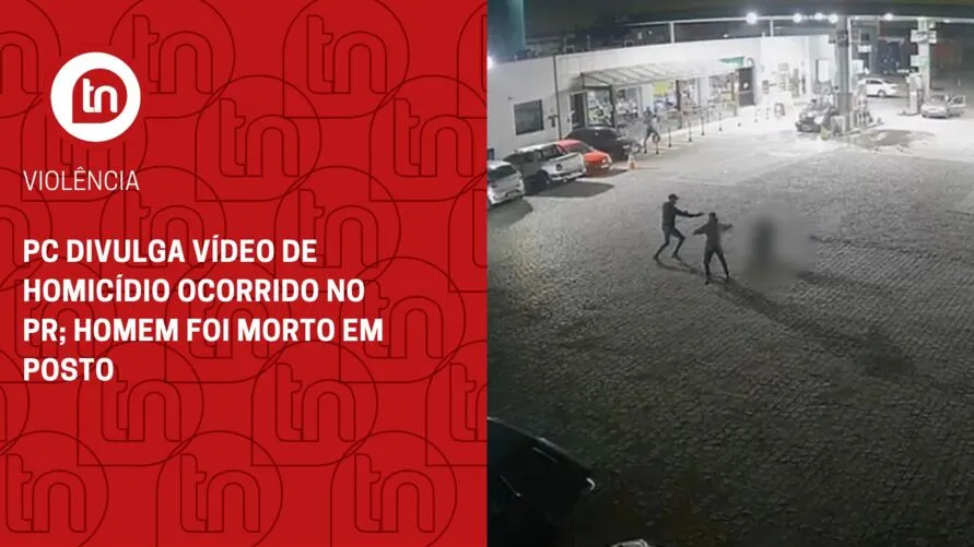 PC divulga vídeo de homicídio ocorrido no PR; homem foi morto em posto