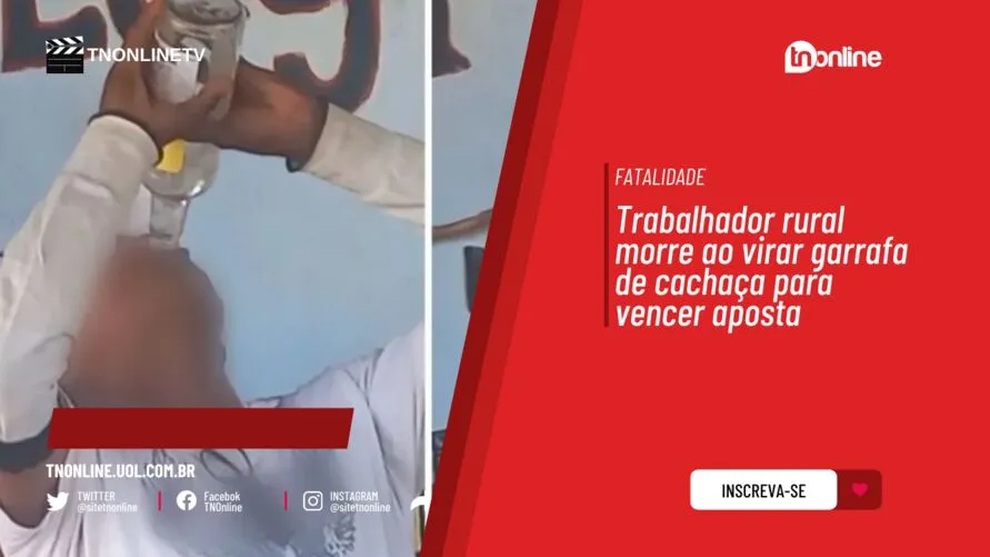 Trabalhador rural morre ao virar garrafa de cachaça para vencer aposta