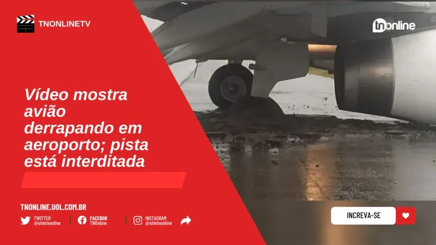 Vídeo mostra avião derrapando em aeroporto; pista está interditada