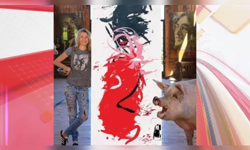 Porco faz sucesso no mundo da arte e fatura com venda de quadros
