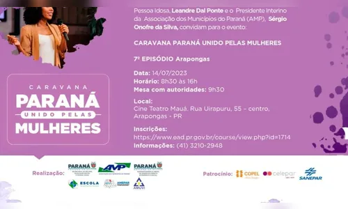 Arapongas recebe “Caravana em Defesa das Mulheres” na sexta (14/07)