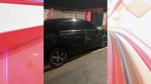 Corolla ficou danificado após acidente