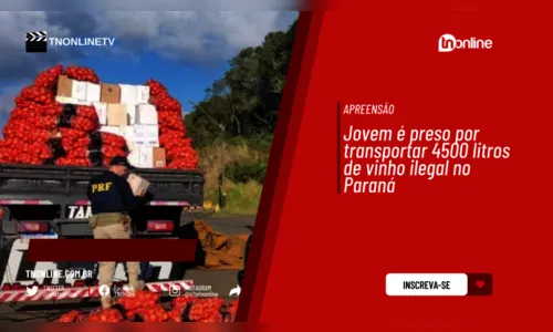 Jovem é preso por transportar 4500 litros de vinho ilegal no Paraná