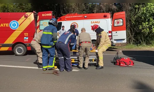 Mulher é atropelada por carreta na BR-376 em Apucarana; veja