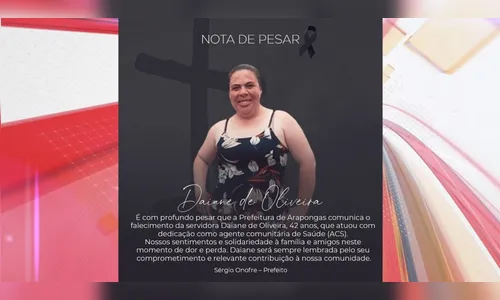 Prefeitura de Arapongas lamenta morte de agente comunitária da Saúde