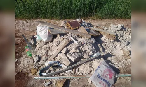 Homem leva multa de R$ 3,1 mil por jogar 'restos' de obra em estrada