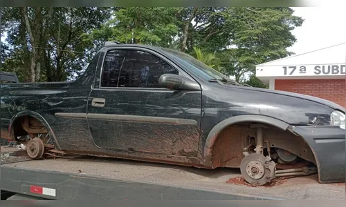 Picape sem as rodas é encontrada no Contorno Norte de Apucarana