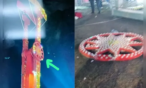 Peça de brinquedo se solta e fere duas pessoas em parque de diversões