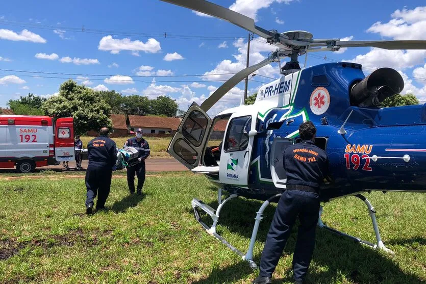 As vítimas foram levadas de helicóptero para o Hospital da Providência, em Apucarana