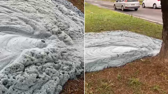 A espuma apareceu na Avenida Curitiba