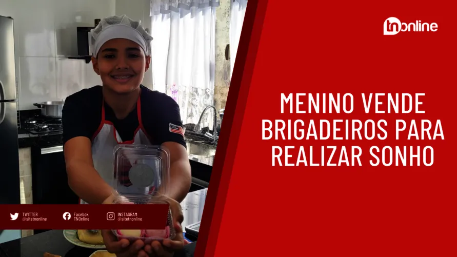 Menino de 12 anos vende brigadeiros para realizar sonho