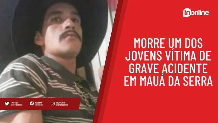 Morre um dos jovens vítima de grave acidente em Mauá da Serra