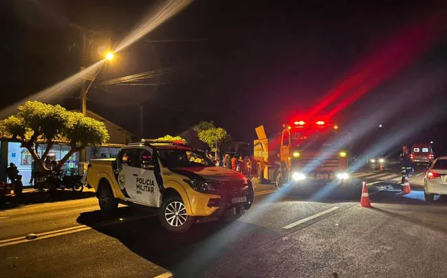 O acidente foi na noite de domingo, próximo ao Bairro Vila Nova