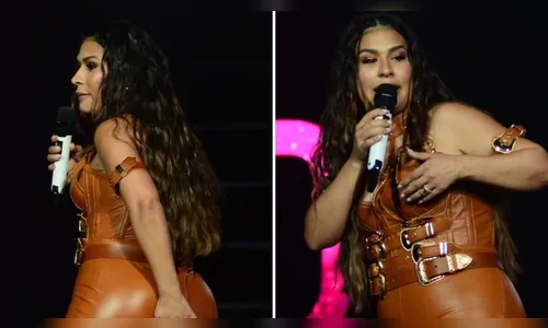 Macacão de Simone rasga e fica com bumbum exposto durante show