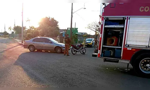 Batida entre carro e motocicleta deixa homem ferido em Ivaiporã